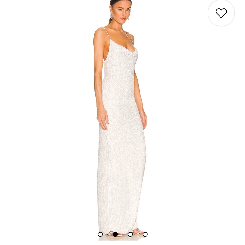 Elegant White Gown with Slit - Picture 2 of 4